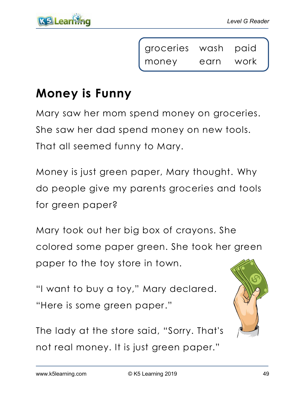 Money Is Funny Reading Comprehension For Kids Money Is Funny Reading Comprehension For Kids
