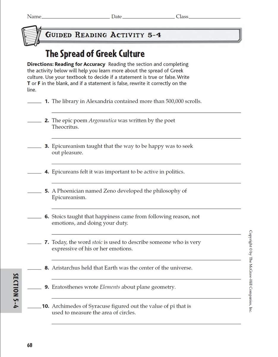 Mr Von Kamp s World Studies Class Chapter 5 Section 4 The Spread Of Greece Culture
