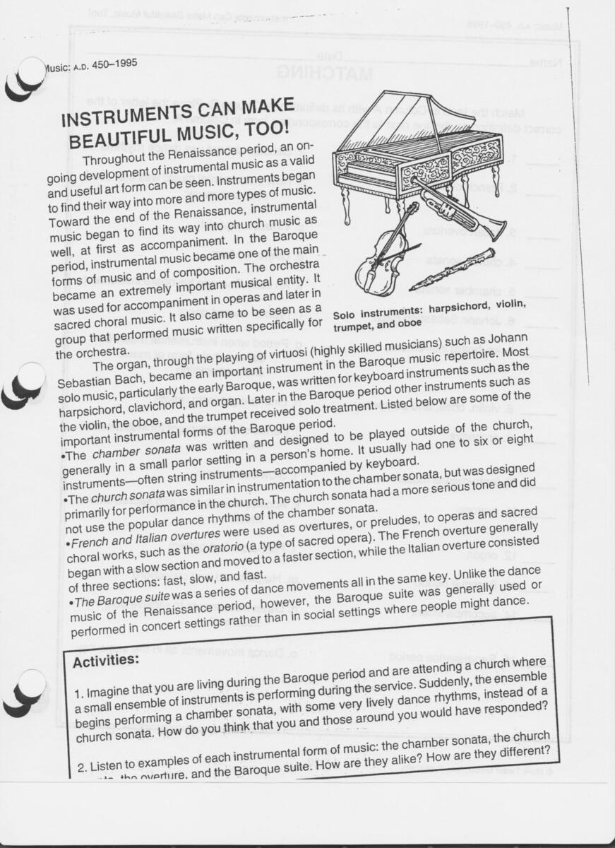 Music Worksheets