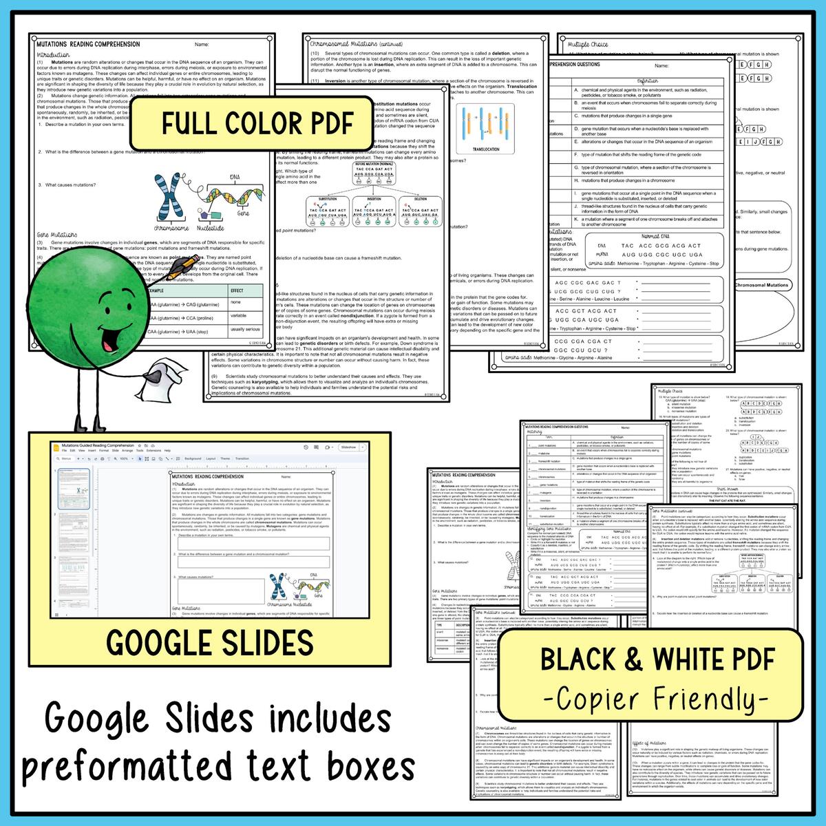 Mutations Reading Comprehension Worksheets Classful Mutations Reading Comprehension Worksheets Classful