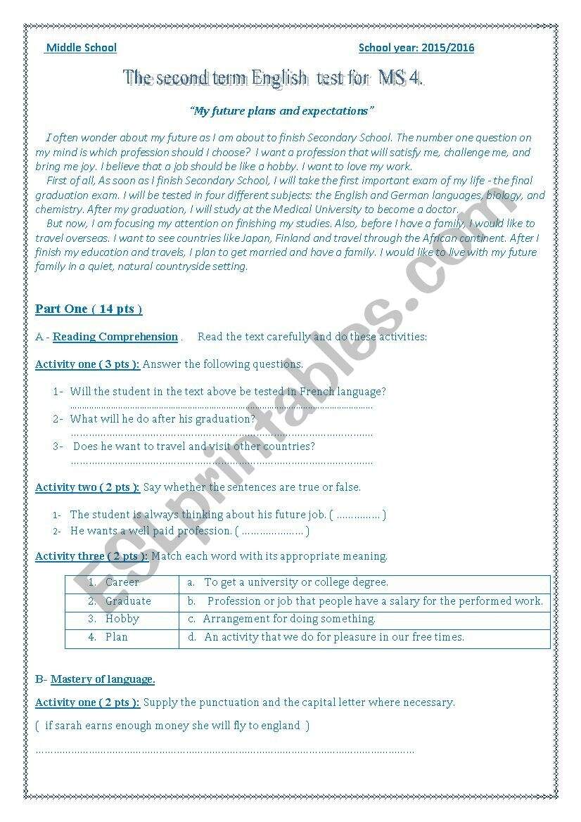 My Great Expectations ESL Worksheet By Nassira