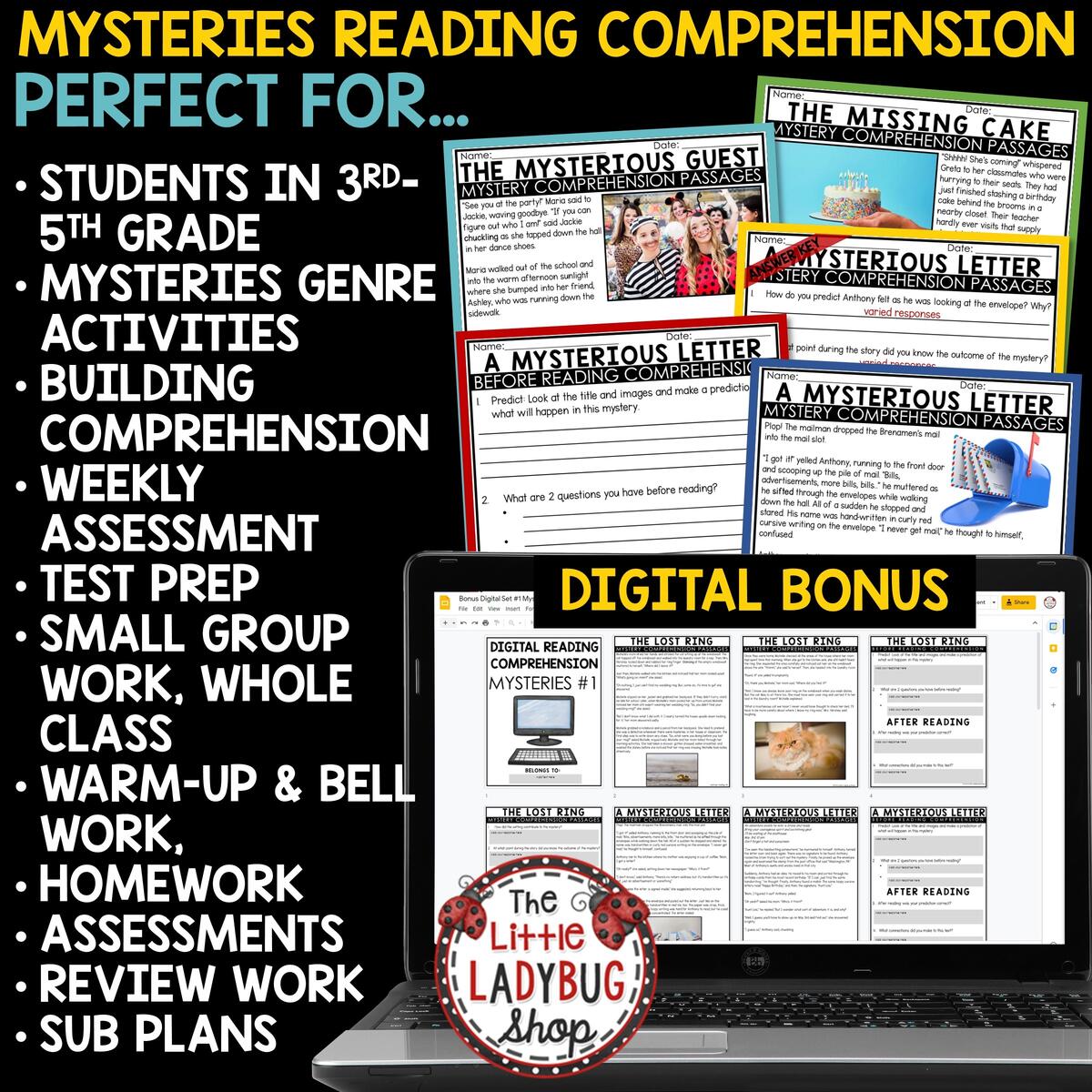 Mystery Reading Comprehension Passages 3rd 4th Grade Mysteries The Little Ladybug Shop Mystery Reading Comprehension Passages 3rd 4th Grade Mysteries The Little Ladybug Shop