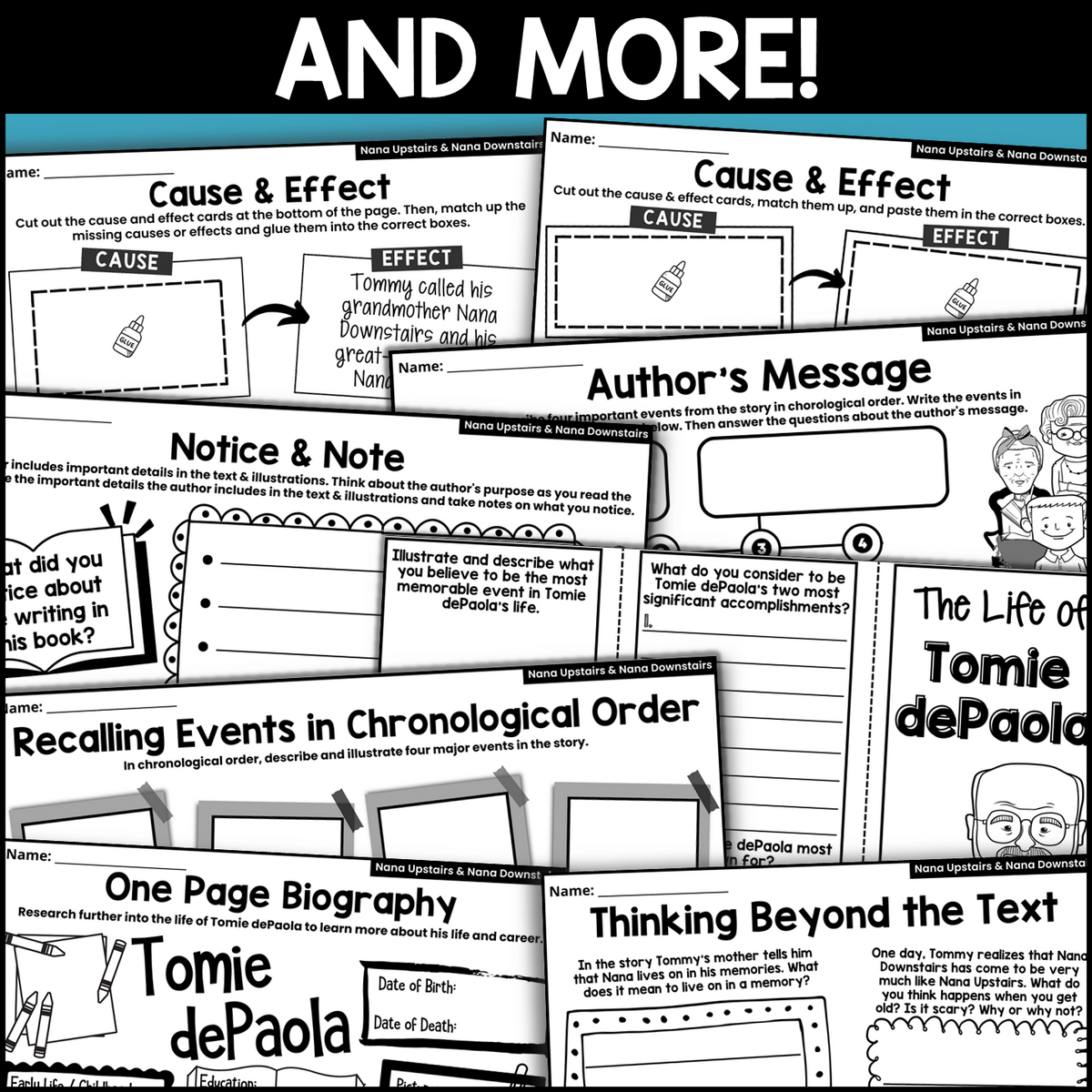 Nana Upstairs Nana Downstairs Read Aloud Book Companion Activities For IRA Classful