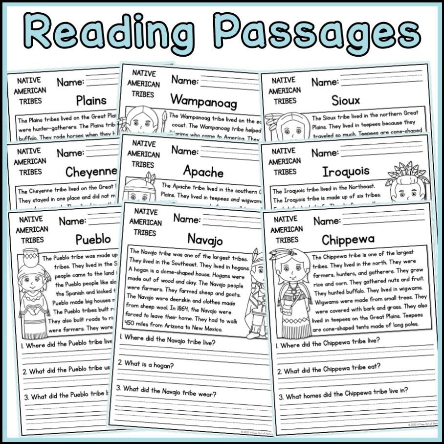 Native American Tribes Social Studies Reading Comprehension Passages K 2 Made By Teachers Native American Tribes Social Studies Reading Comprehension Passages K 2 Made By Teachers