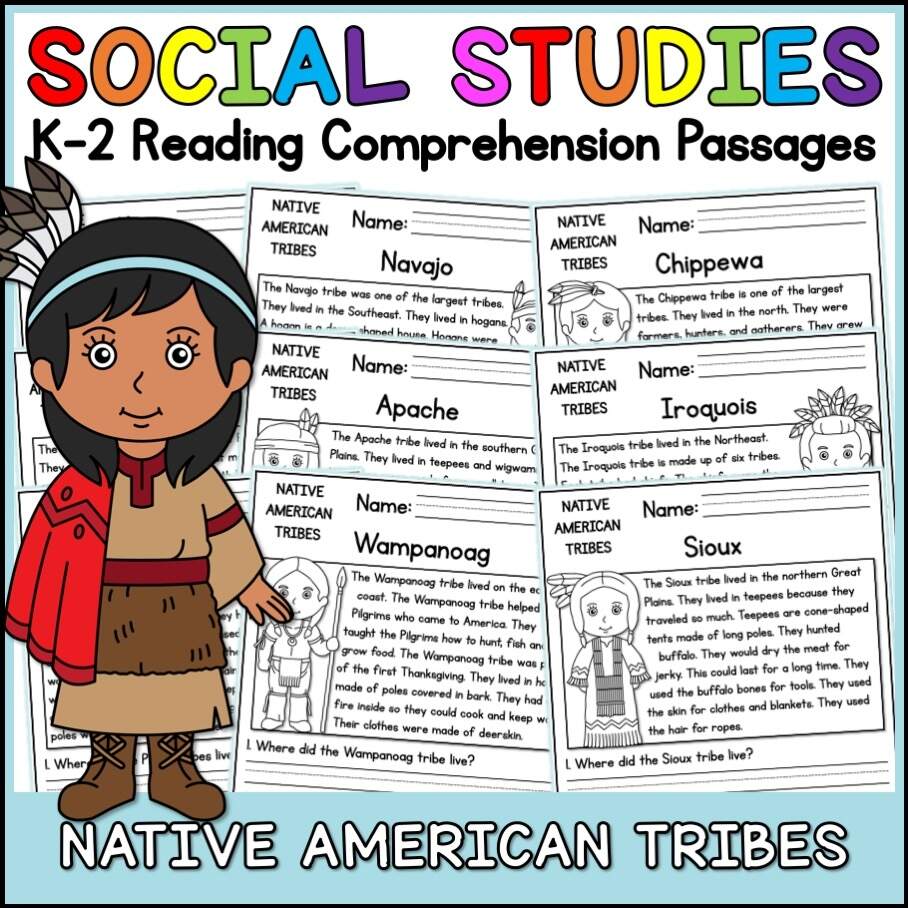 Native American Tribes Social Studies Reading Comprehension Passages K 2 Made By Teachers Native American Tribes Social Studies Reading Comprehension Passages K 2 Made By Teachers