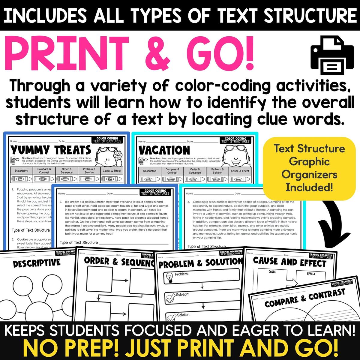Nonfiction Text Structures Worksheets Color By Code Informational Text Structure A Love Of Teaching Kim Miller Generic Reading Response Worksheets Top Teacher