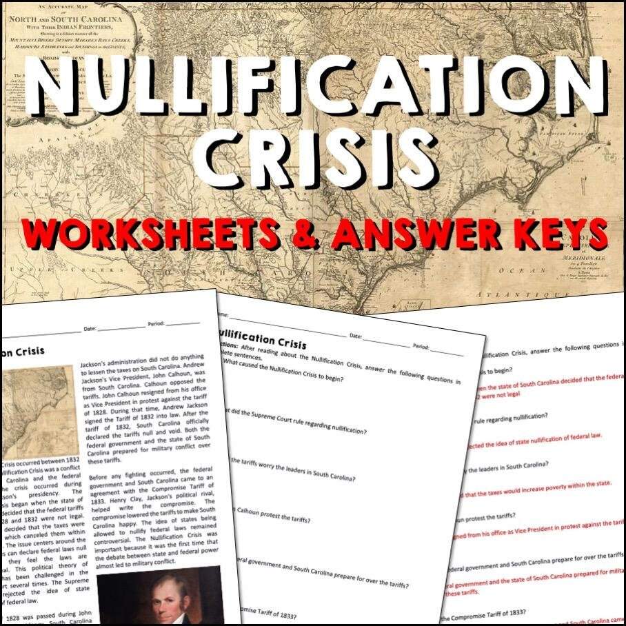 Nullification Crisis Andrew Jackson Reading Passages Worksheets Educational Activity Pages For Homeschool Students US History Lesson Plans Etsy Nullification Crisis Andrew Jackson Reading Passages Worksheets Educational Activity Pages For Homeschool Students US History Lesson Plans Etsy