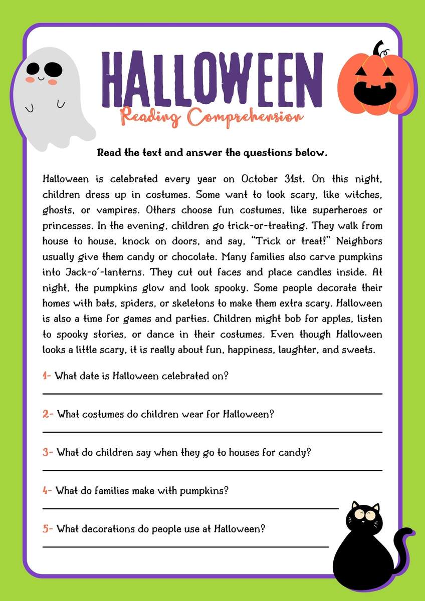 Page 5 Free Printable Halloween Worksheet Templates To Edit Canva