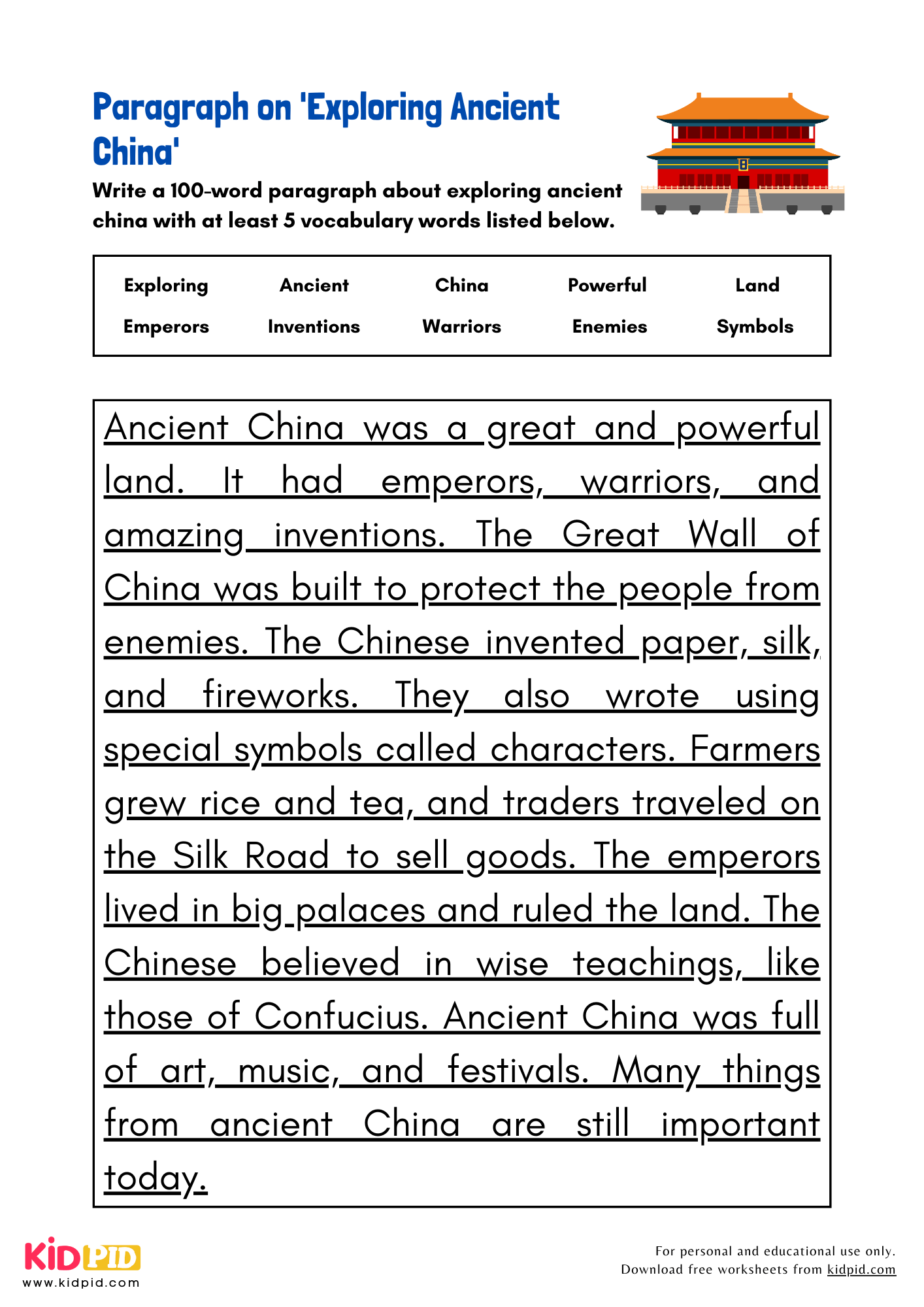 Paragraph On Exploring Ancient China Kidpid Paragraph On Exploring Ancient China Kidpid