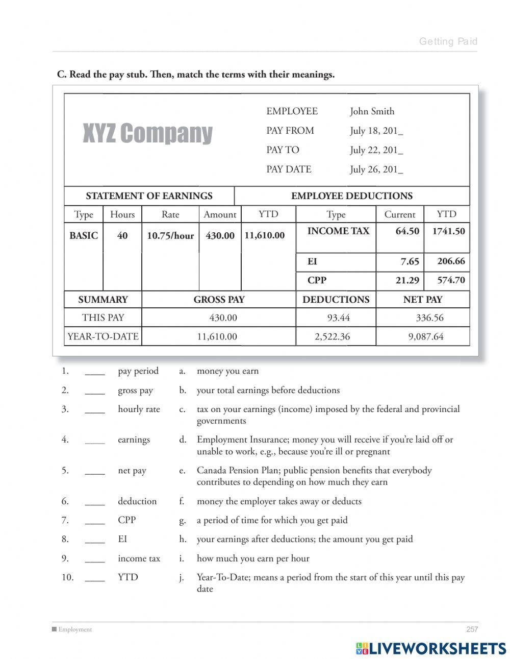 Pay Stub Worksheet Worksheets Library Pay Stub Worksheet Worksheets Library