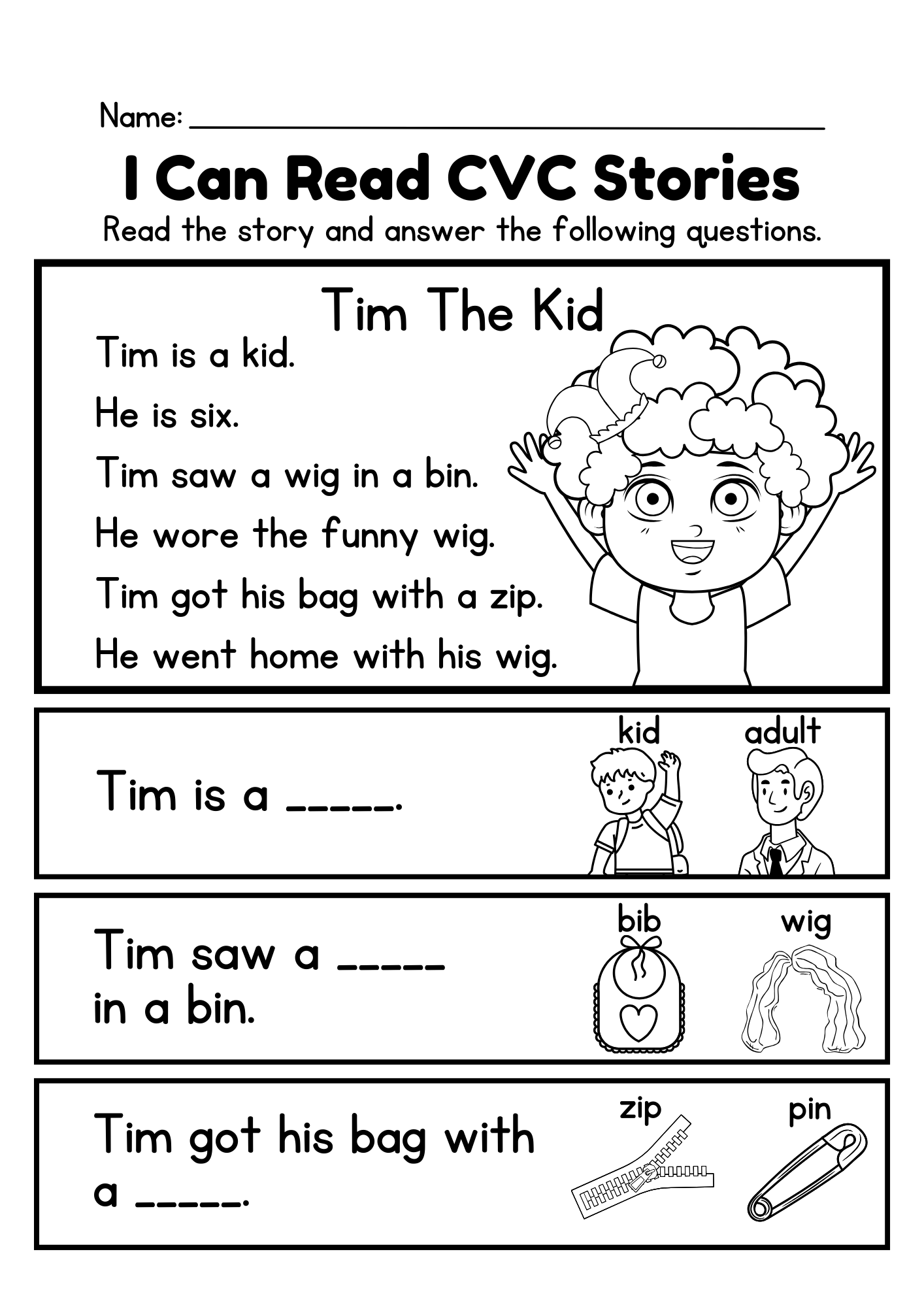 Kindergarten CVC Reading Passages Free PDF Eduflakes