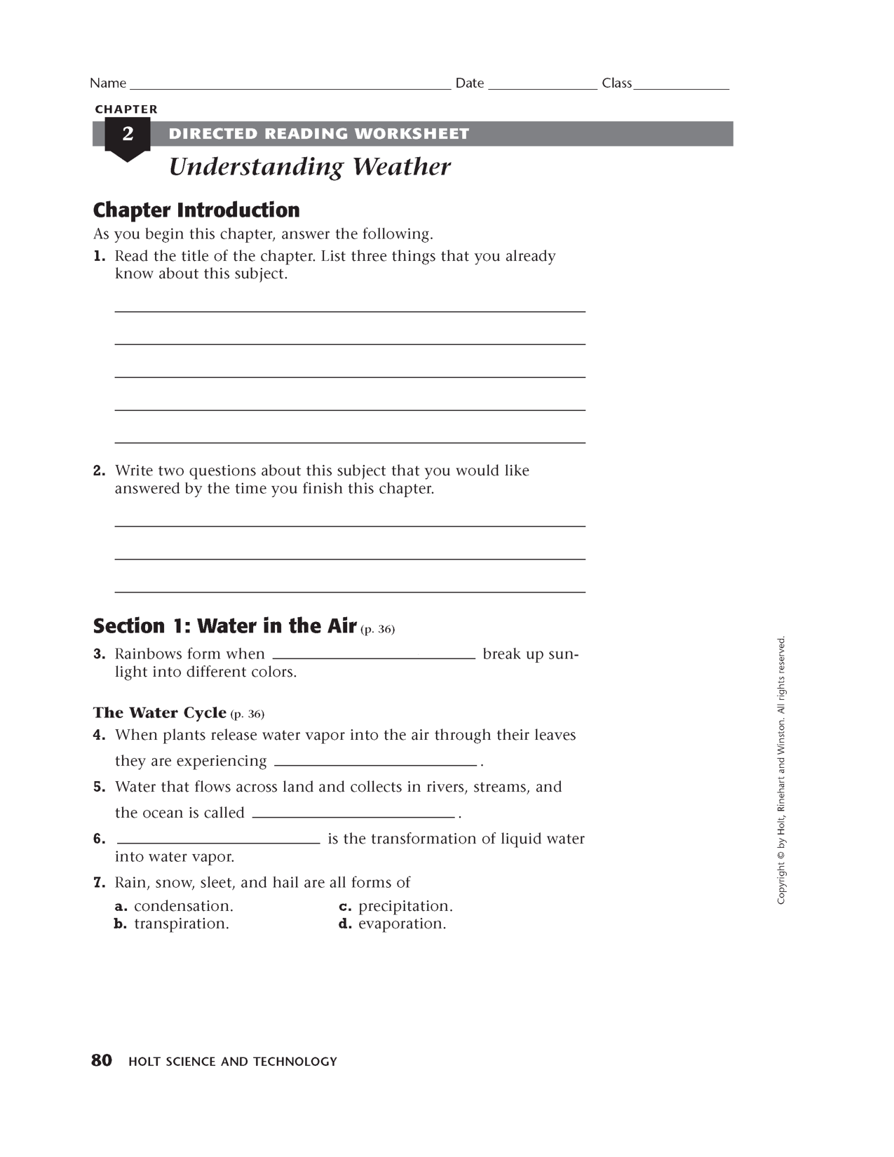 Physical Science Directed Reading Worksheets Holt Science And Worksheets Library Physical Science Directed Reading Worksheets Holt Science And Worksheets Library