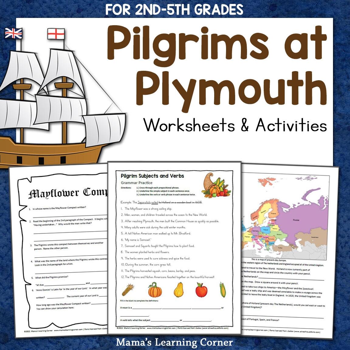 Pilgrims At Plymouth Thanksgiving Worksheets For 2nd 5th Graders Mamas Learning Corner Pilgrims At Plymouth Thanksgiving Worksheets For 2nd 5th Graders Mamas Learning Corner