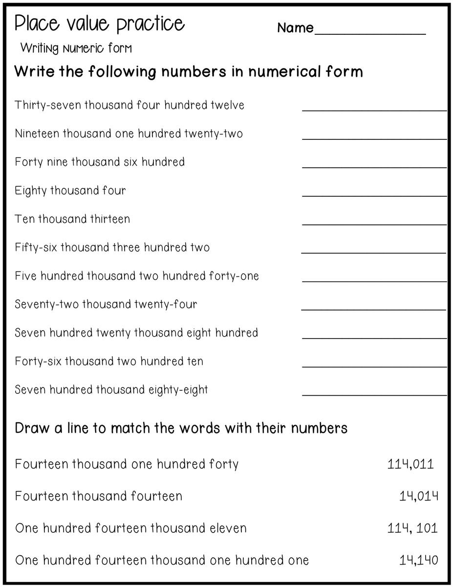 Place Value To Millions Worksheets Made By Teachers