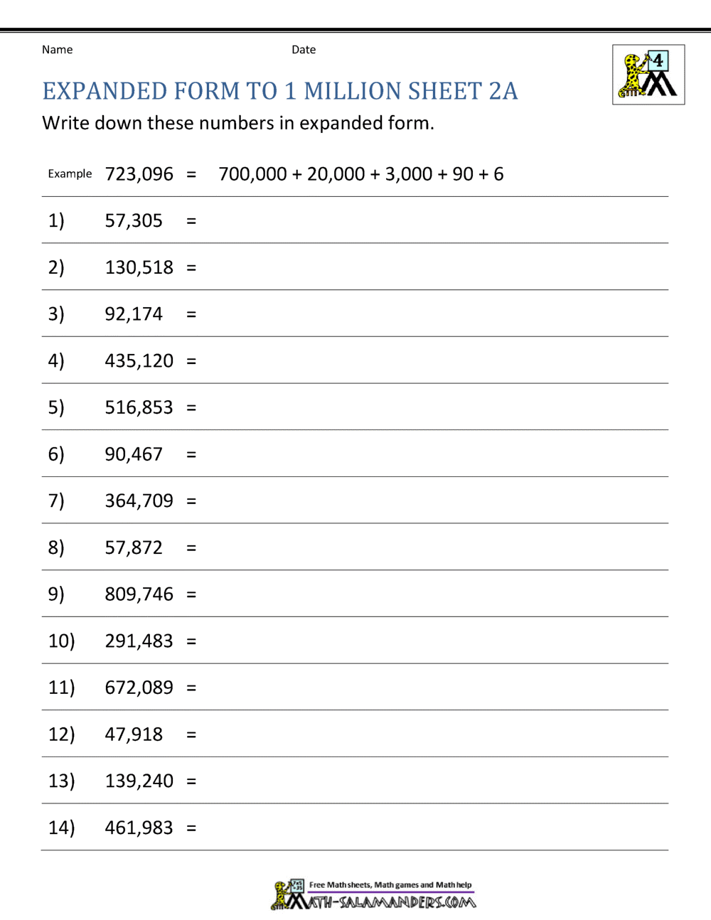 Place Value Worksheet Up To 10 Million Comparing And Ordering Whole Numbers Worksheets