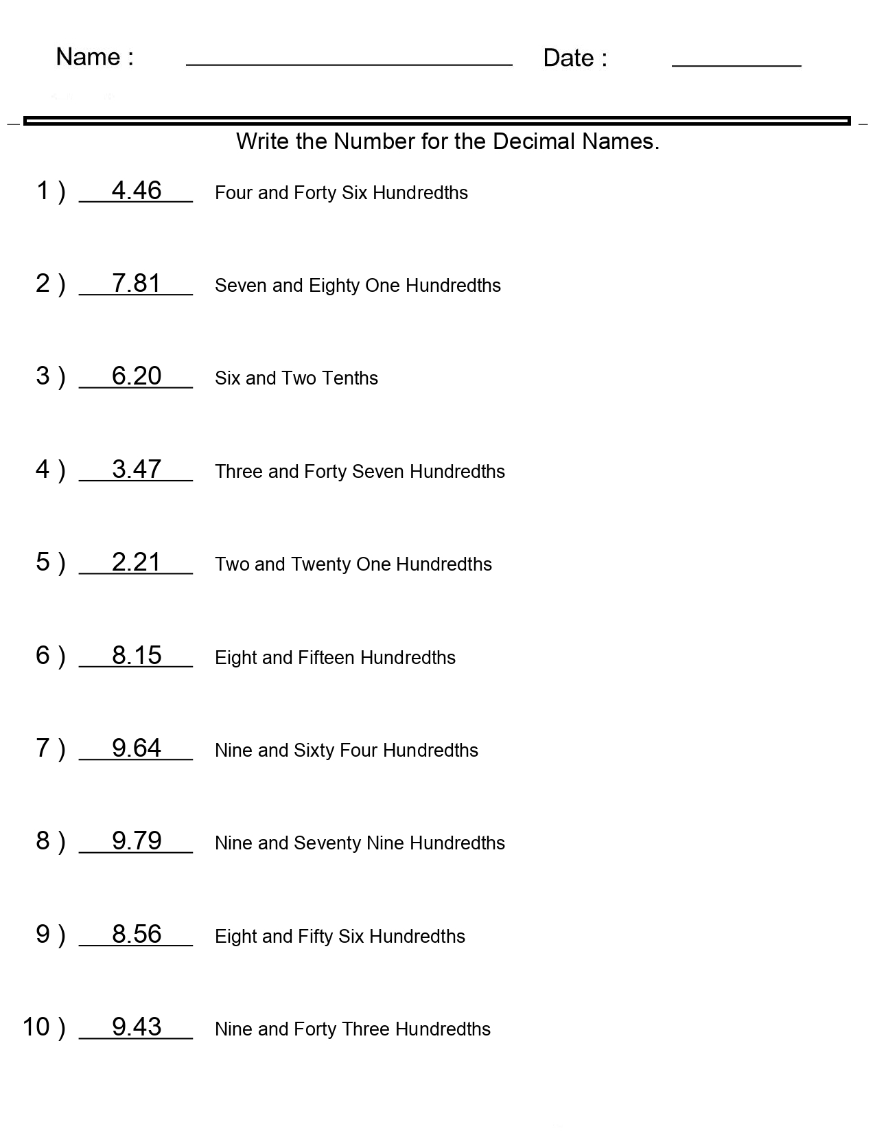 Place Value Worksheets Decimal Numbers For Word Names Worksheets Made By Teachers Place Value Worksheets Decimal Numbers For Word Names Worksheets Made By Teachers