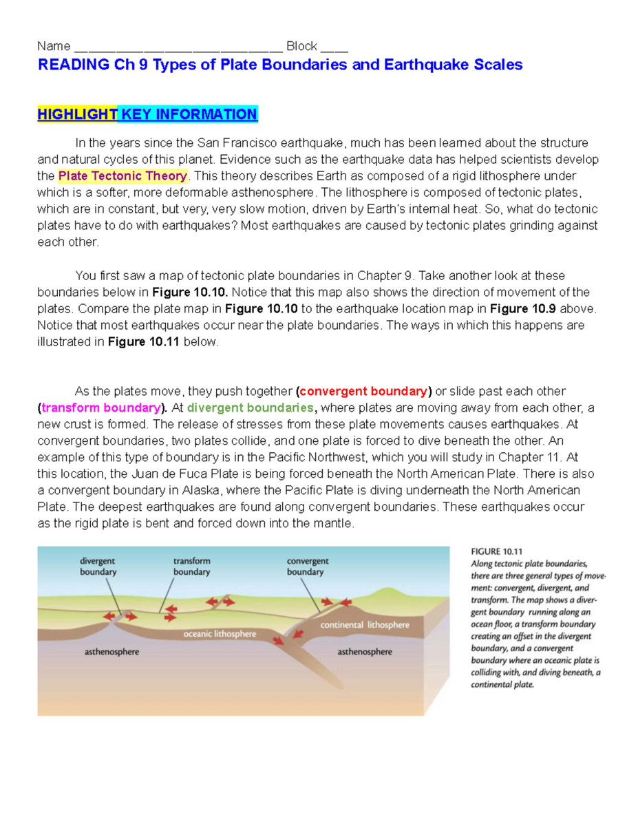 Plate Tectonics Worksheet Activity Printable 2 Studocu Plate Tectonics Worksheet Activity Printable 2 Studocu