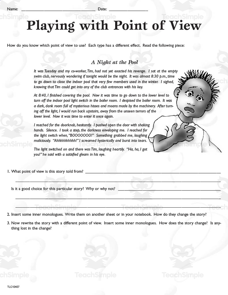 Point Of View CCSS RL 5 6 Supplemental Worksheets For The Common Core By Teach Simple