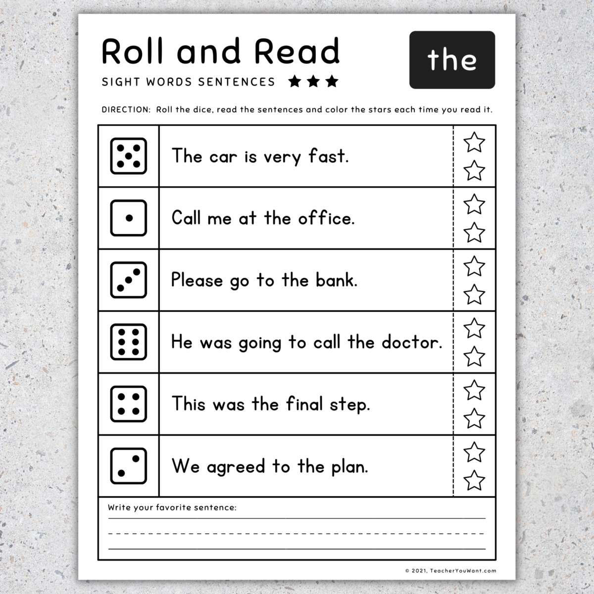 Pre Primer Sight Words Pre K Roll Read Worksheets Activities SET 3 Made By Teachers