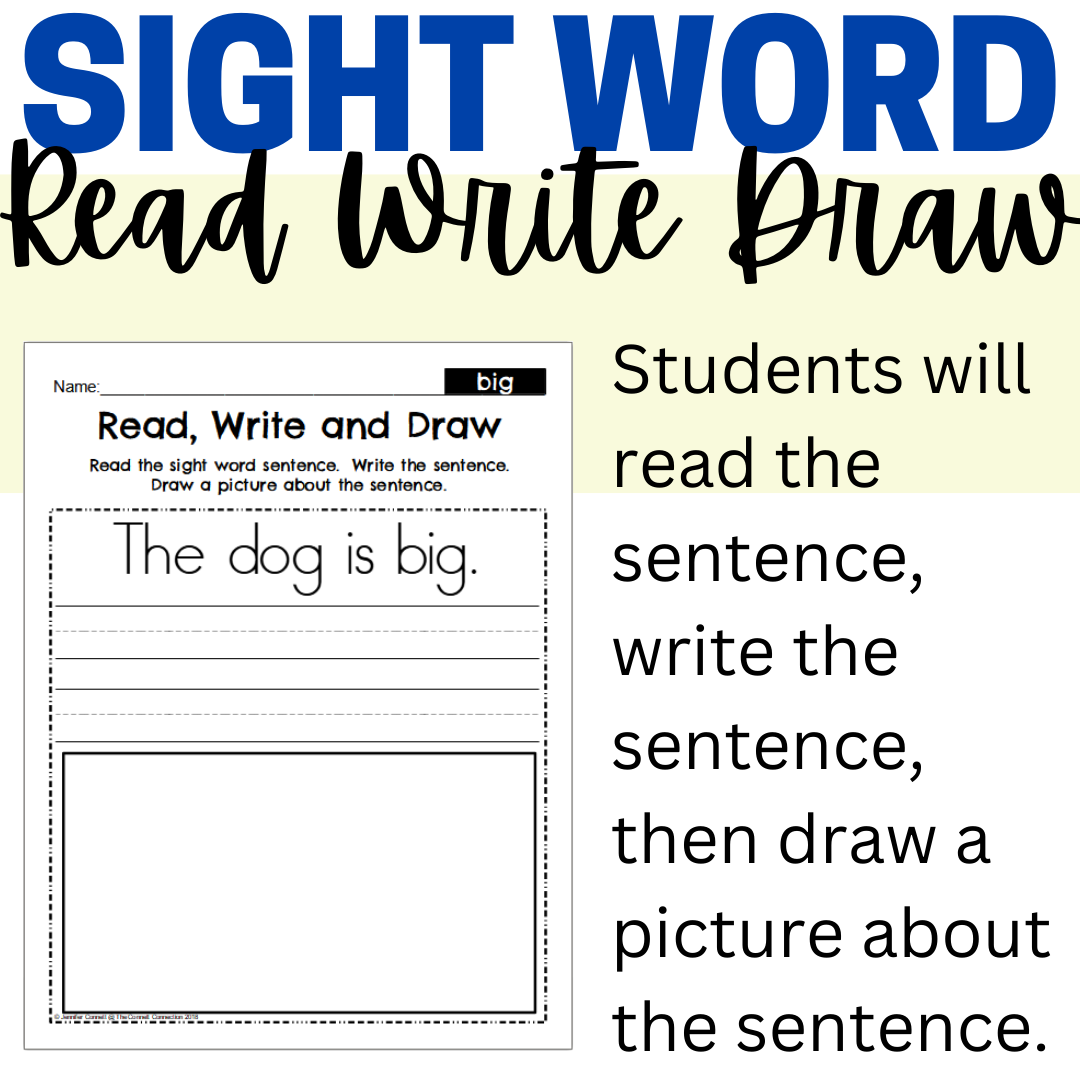 Preprimer Sight Word Read Write And Draw Fluency Worksheets Classful