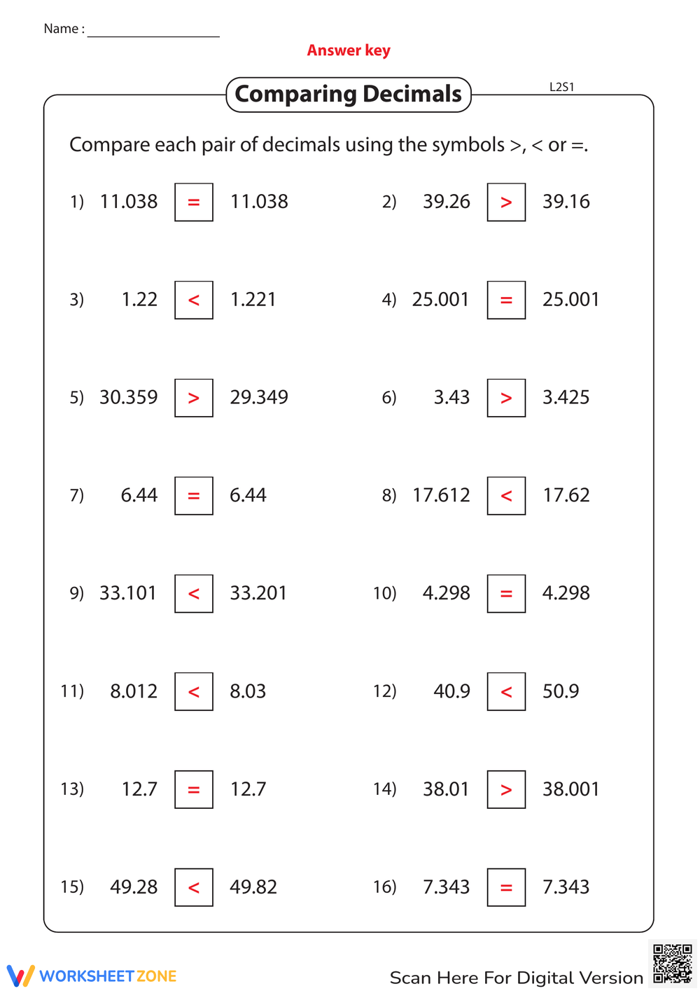 Printable Comparing Decimals Worksheets FREE 5th Grade Read Write And Compare Decimals Task Cards The Teacher Next Door