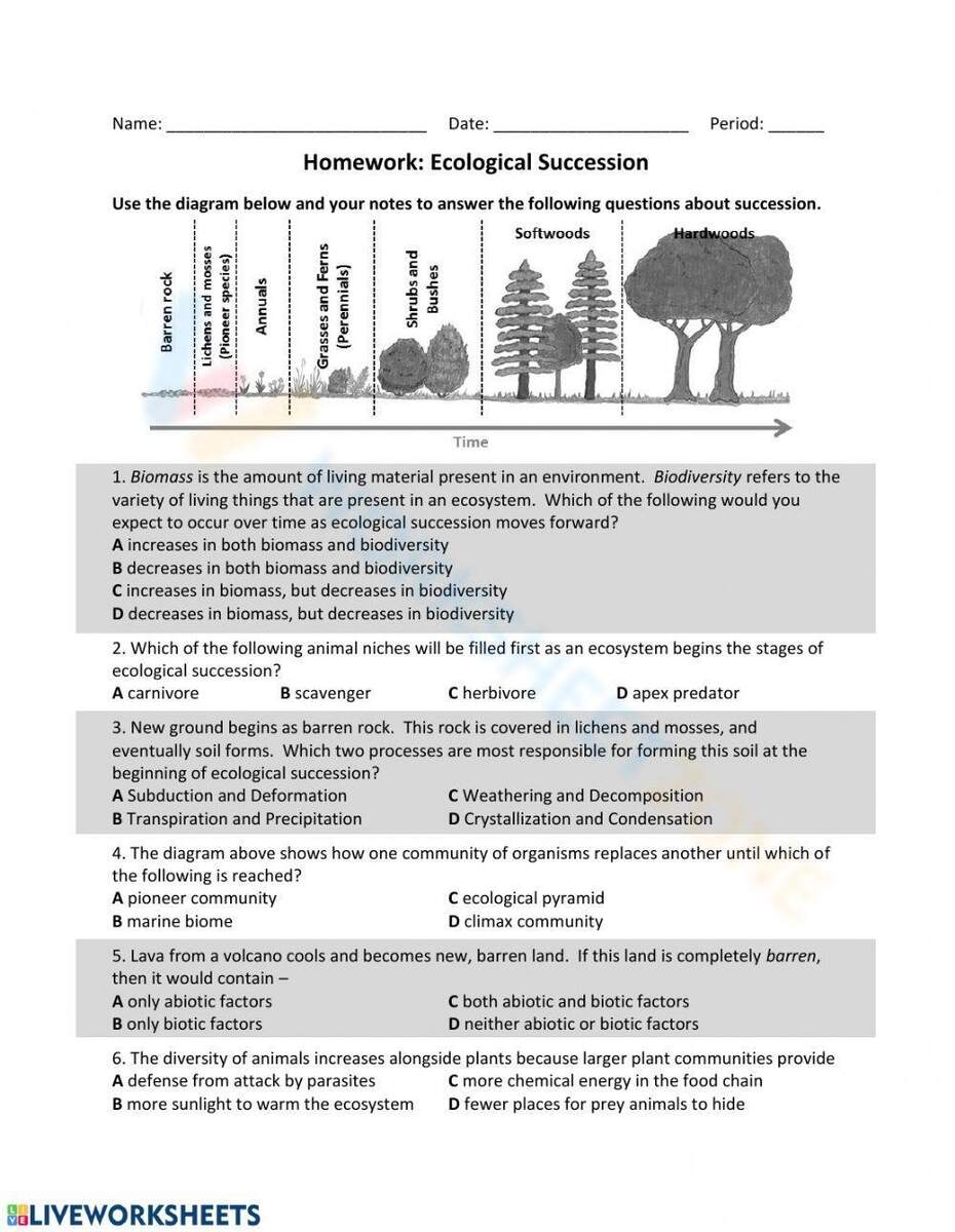 Printable Ecological Succession Worksheets Download Printable Ecological Succession Worksheets Download
