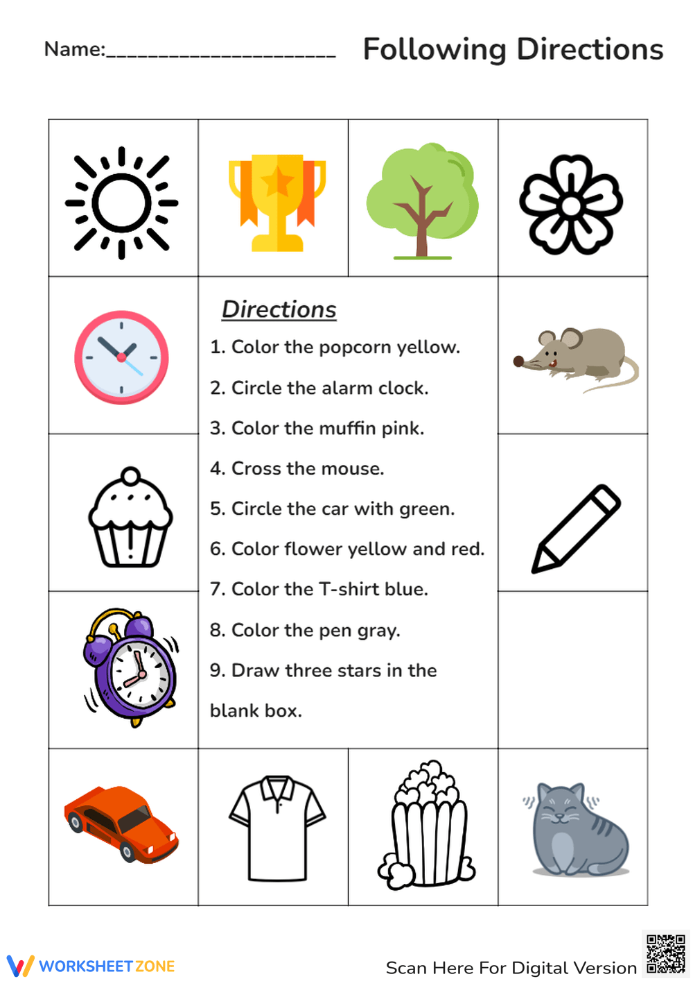 Printable Following Directions Worksheets Spring Following Directions Worksheet Free Printable Digital PDF