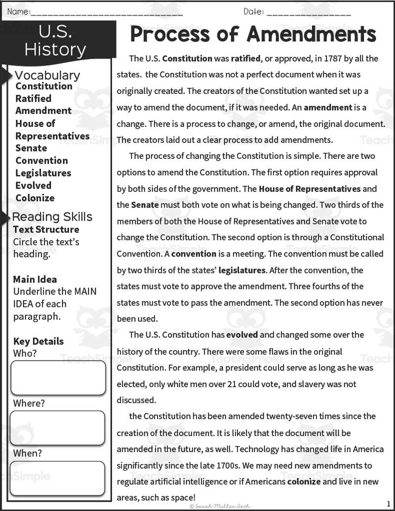 Amendments Worksheet Understanding The Bill Of Rights Studocu