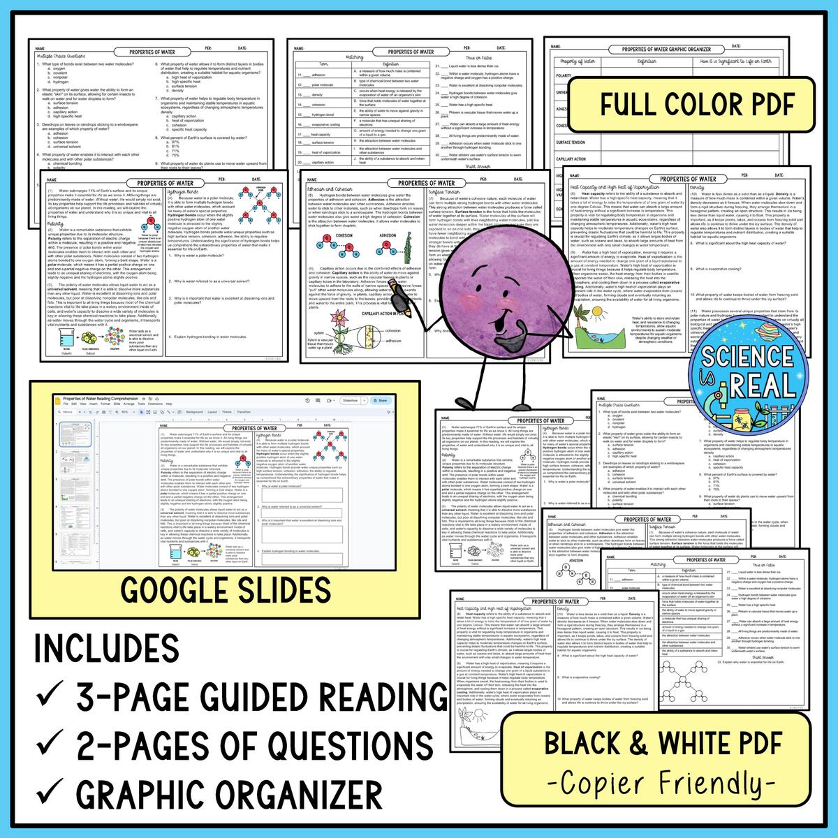 Properties Of Water Reading Comprehension And Questions Classful Properties Of Water Reading Comprehension And Questions Classful