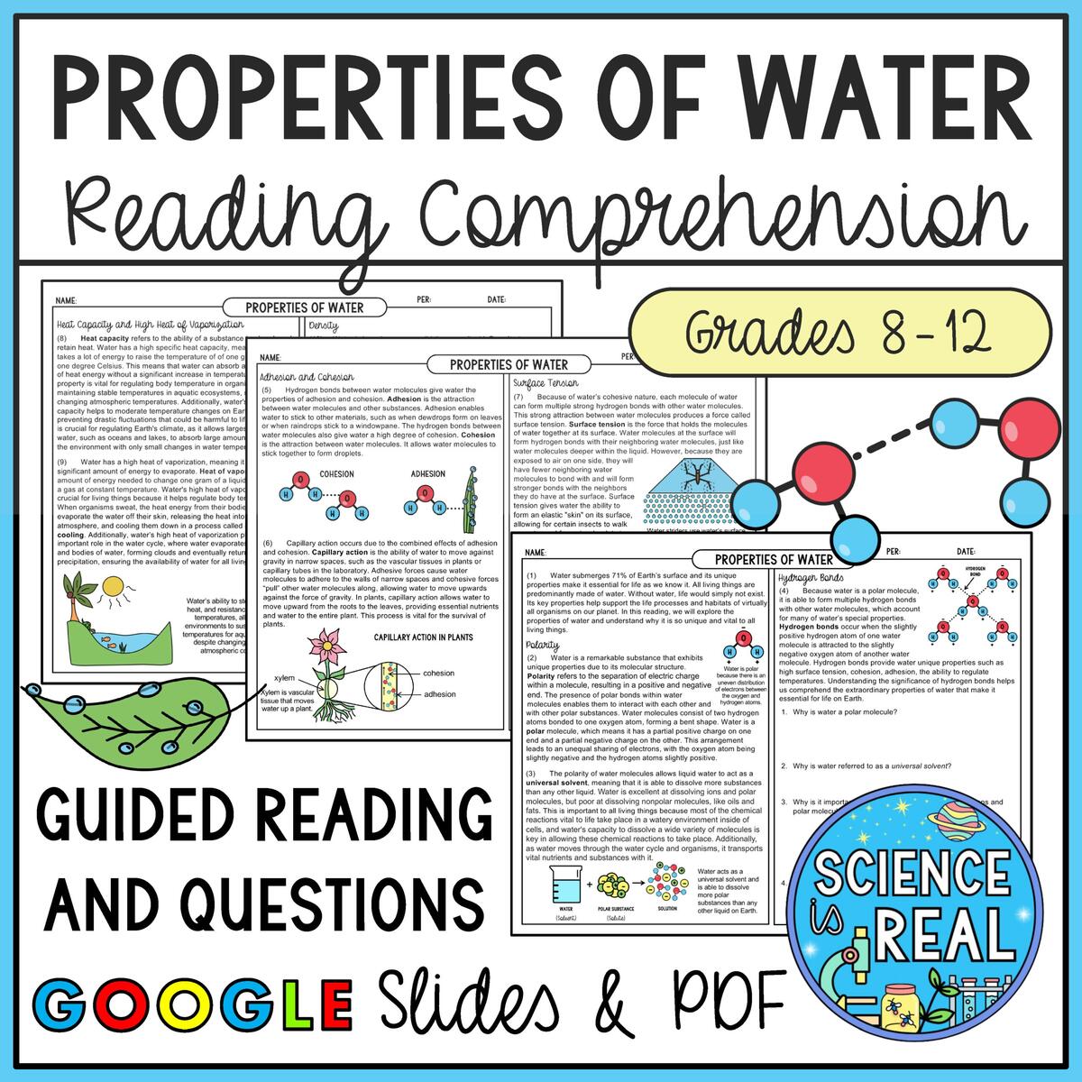 Properties Of Water Reading Comprehension And Questions Classful Properties Of Water Reading Questions 11 22 For Science Class Studocu