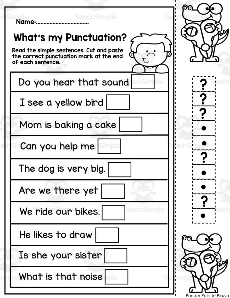 Punctuation Practice Cut And Paste By Teach Simple Punctuation Practice Cut And Paste By Teach Simple