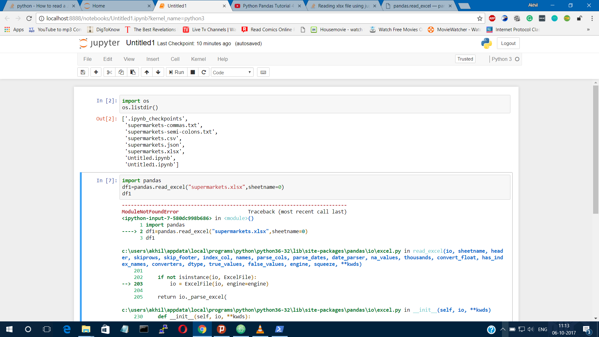 Python Reading Xlsx File Using Jupyter Notebook Stack Overflow