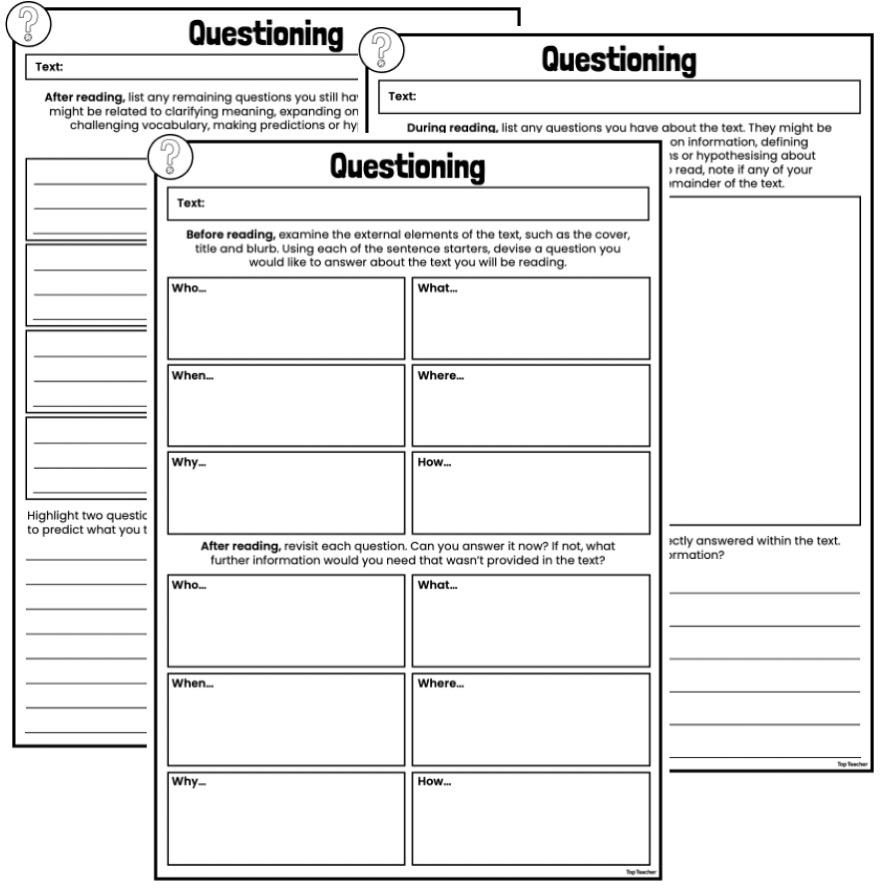 Questioning General Comprehension Worksheets Top Teacher Questioning General Comprehension Worksheets Top Teacher