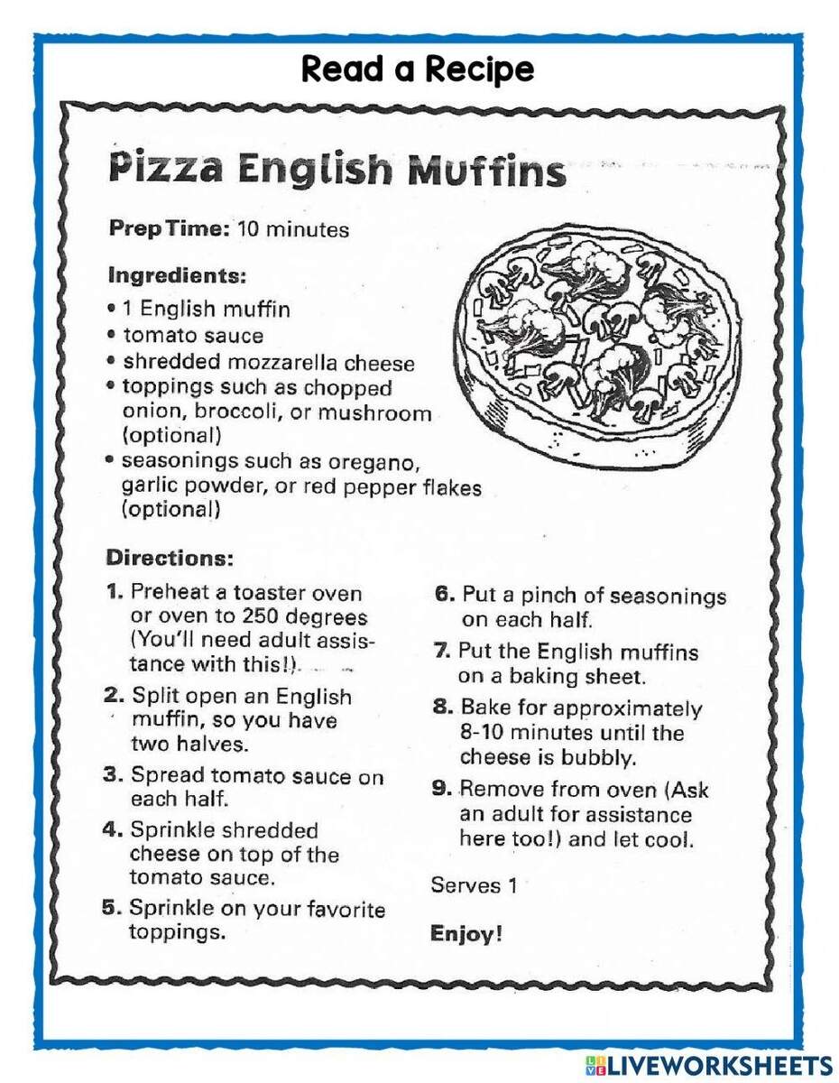 Read A Recipe Real Life Experiences Worksheet Worksheets Library A Family Recipe Reading Comprehension Worksheet By Teach Simple