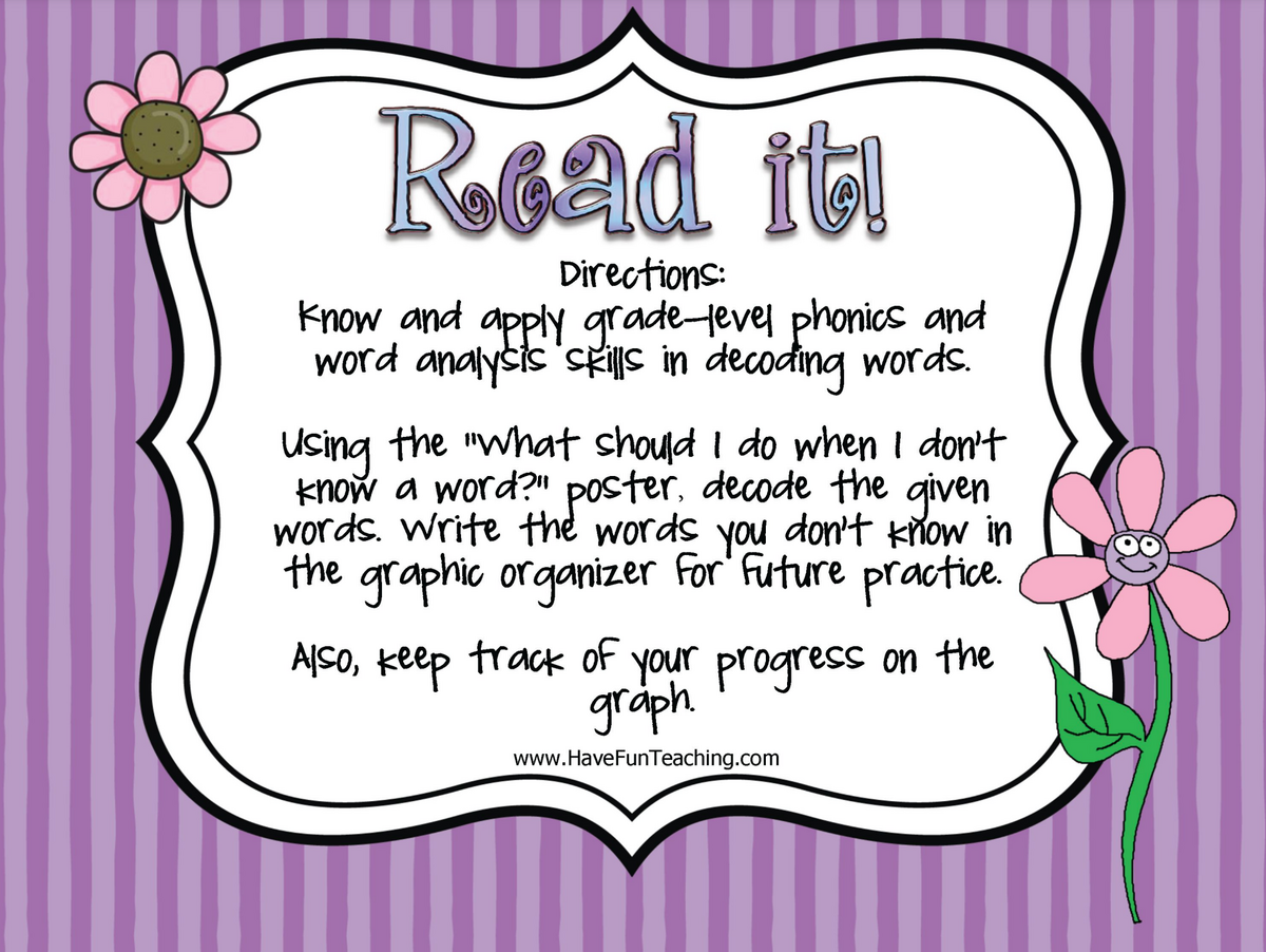 Read It Decoding Words Activity Have Fun Teaching Read It Decoding Words Activity Have Fun Teaching