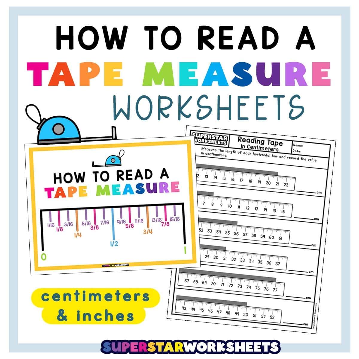 Reading A Tape Measure Worksheet Superstar Worksheets Reading A Tape Measure Worksheet Superstar Worksheets