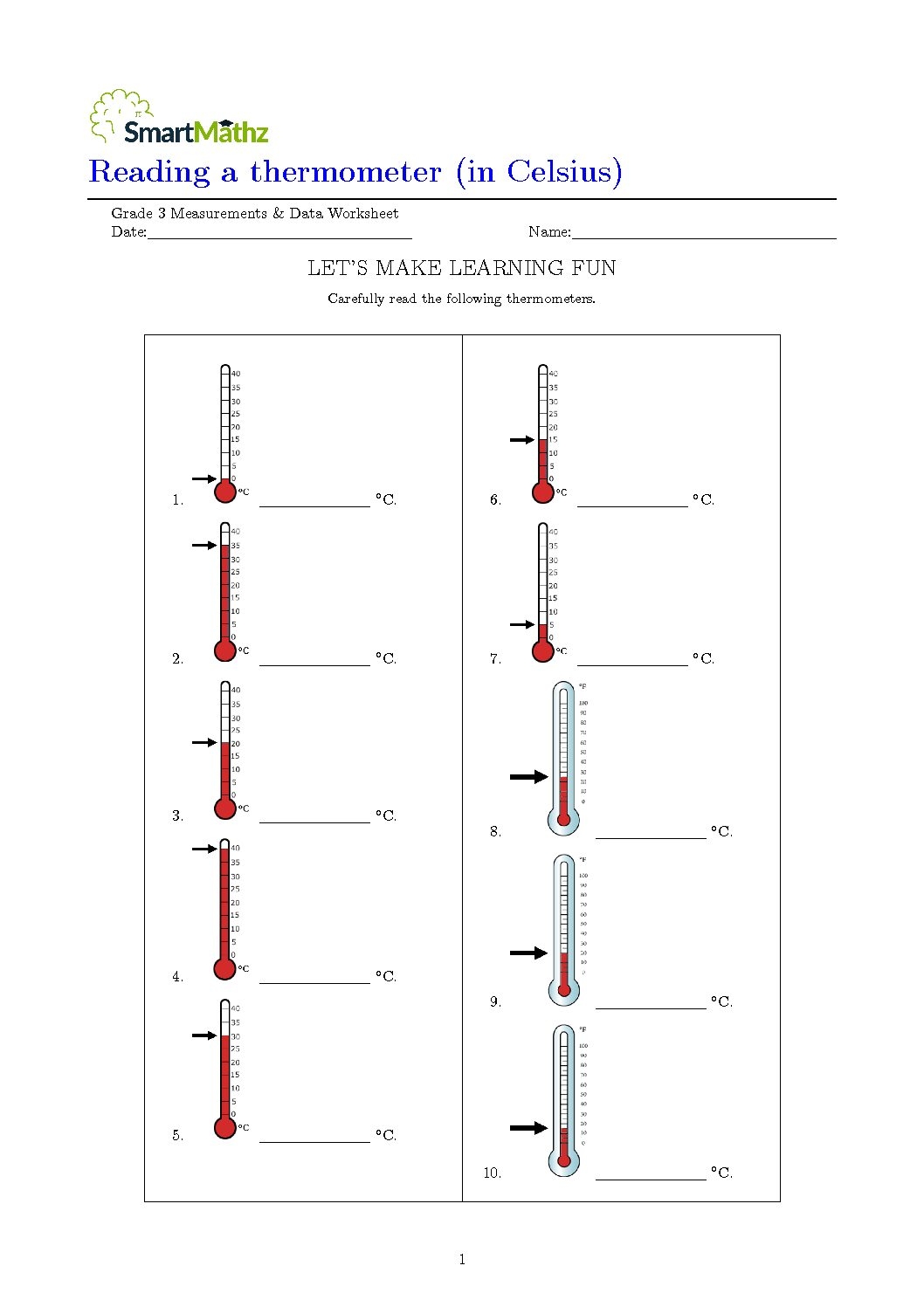 Reading A Thermometer In Celsius SmartMathz
