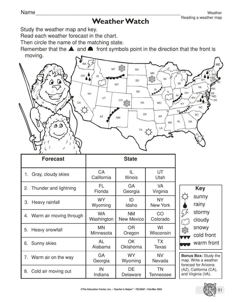 Reading A Weather Map Online Exercise For Worksheets Library Map And Weather Worksheet Worksheets Library