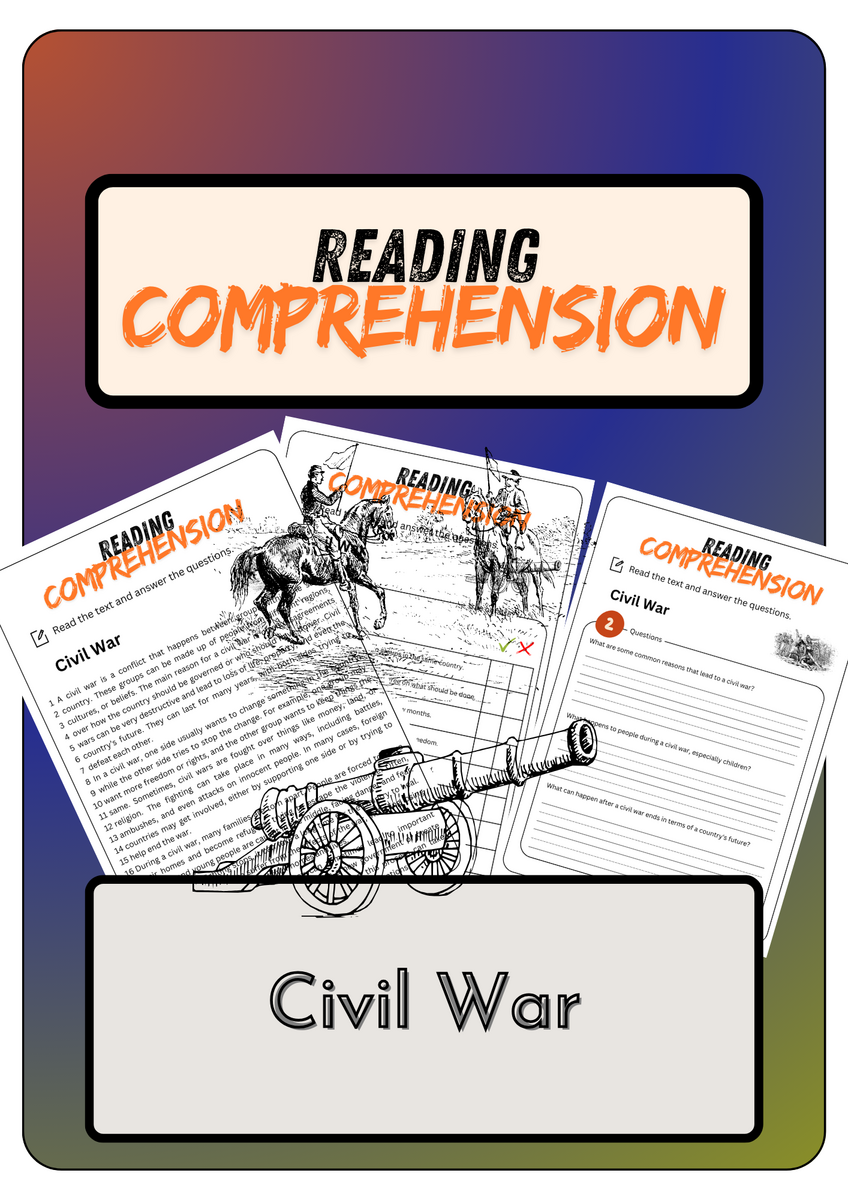 Reading Comprehension Civil War Solutions Made By Teachers