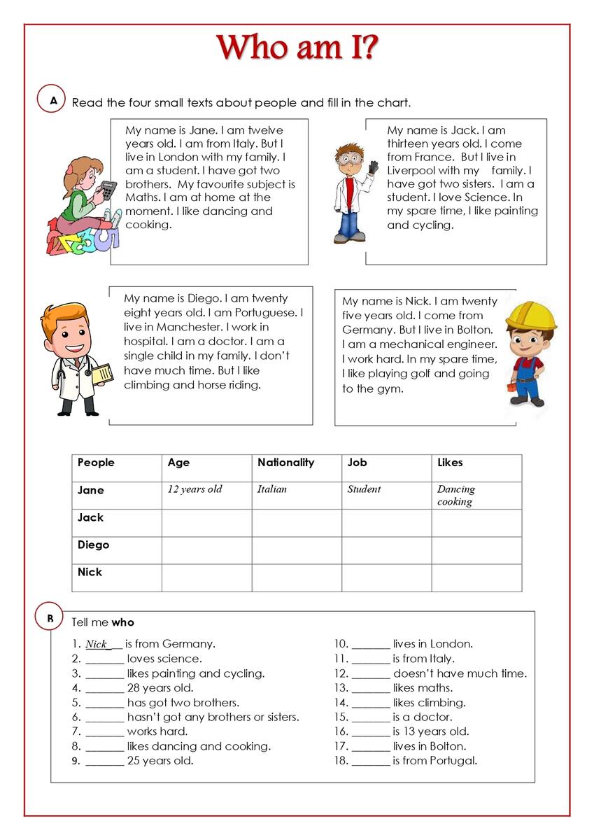 Reading Comprehension ESL World Reading Comprehension ESL World