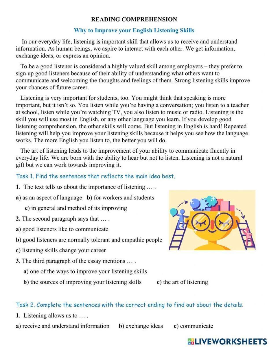 Reading Comprehension Worksheets Online Or Printable