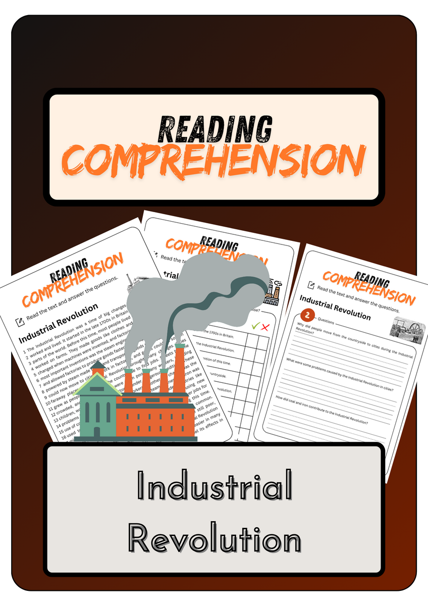 Reading Comprehension Industrial Revolution Solutions Made By Teachers