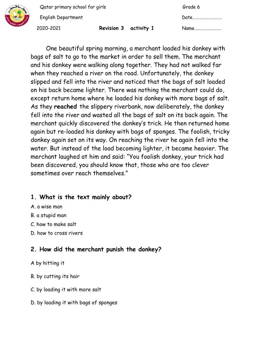 Reading Comprehension Online Exercise For Grade 6 Worksheets Library Reading Comprehension Online Exercise For Grade 6 Worksheets Library