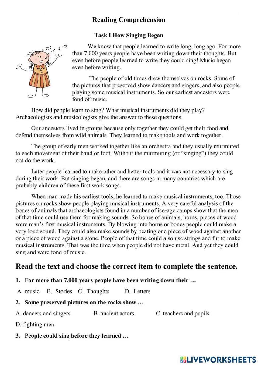 Reading Comprehension Online Exercise For Grade 8 Worksheets Library