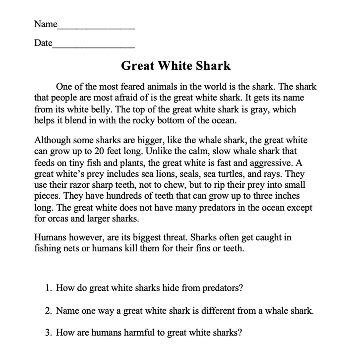 Reading Comprehension Passages Questions English Language Arts Made By Teachers Reading Comprehension Passages Questions English Language Arts Made By Teachers