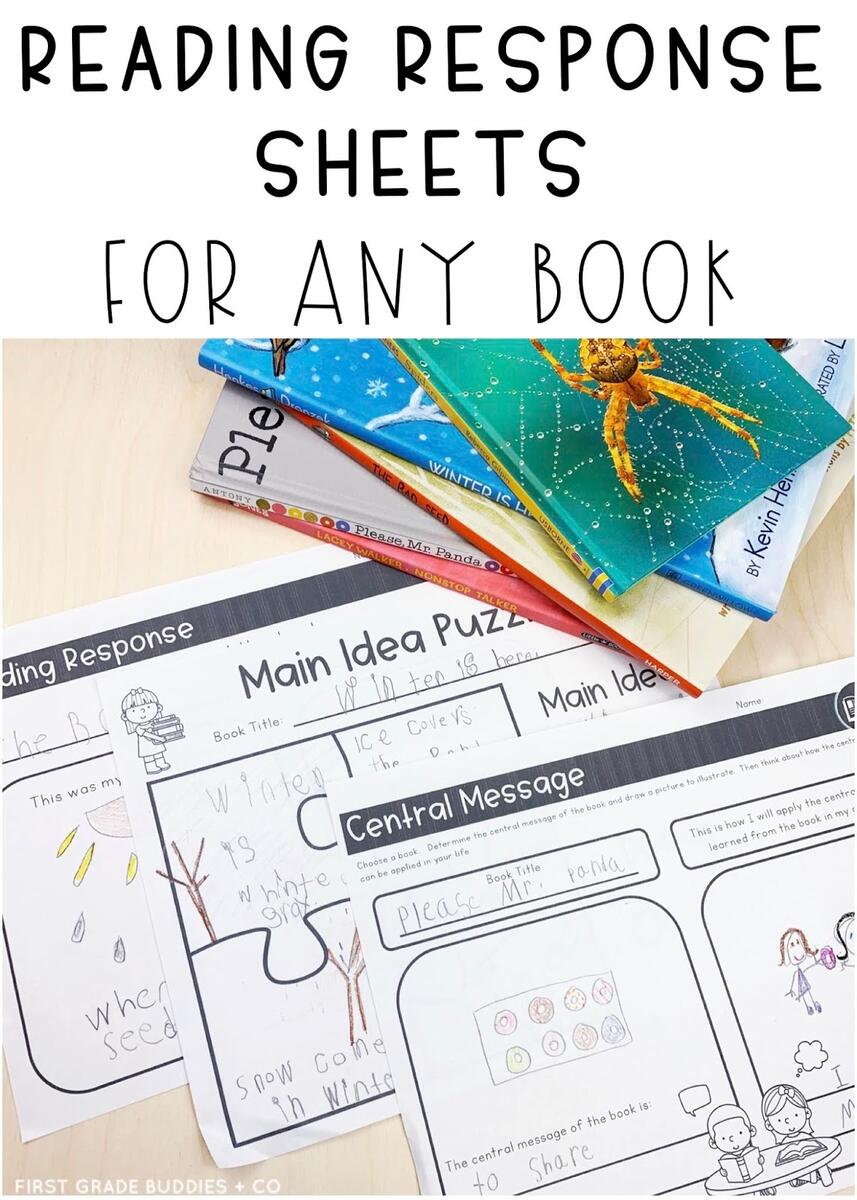 Reading Comprehension Response Sheets For ANY BOOK First Grade Buddies