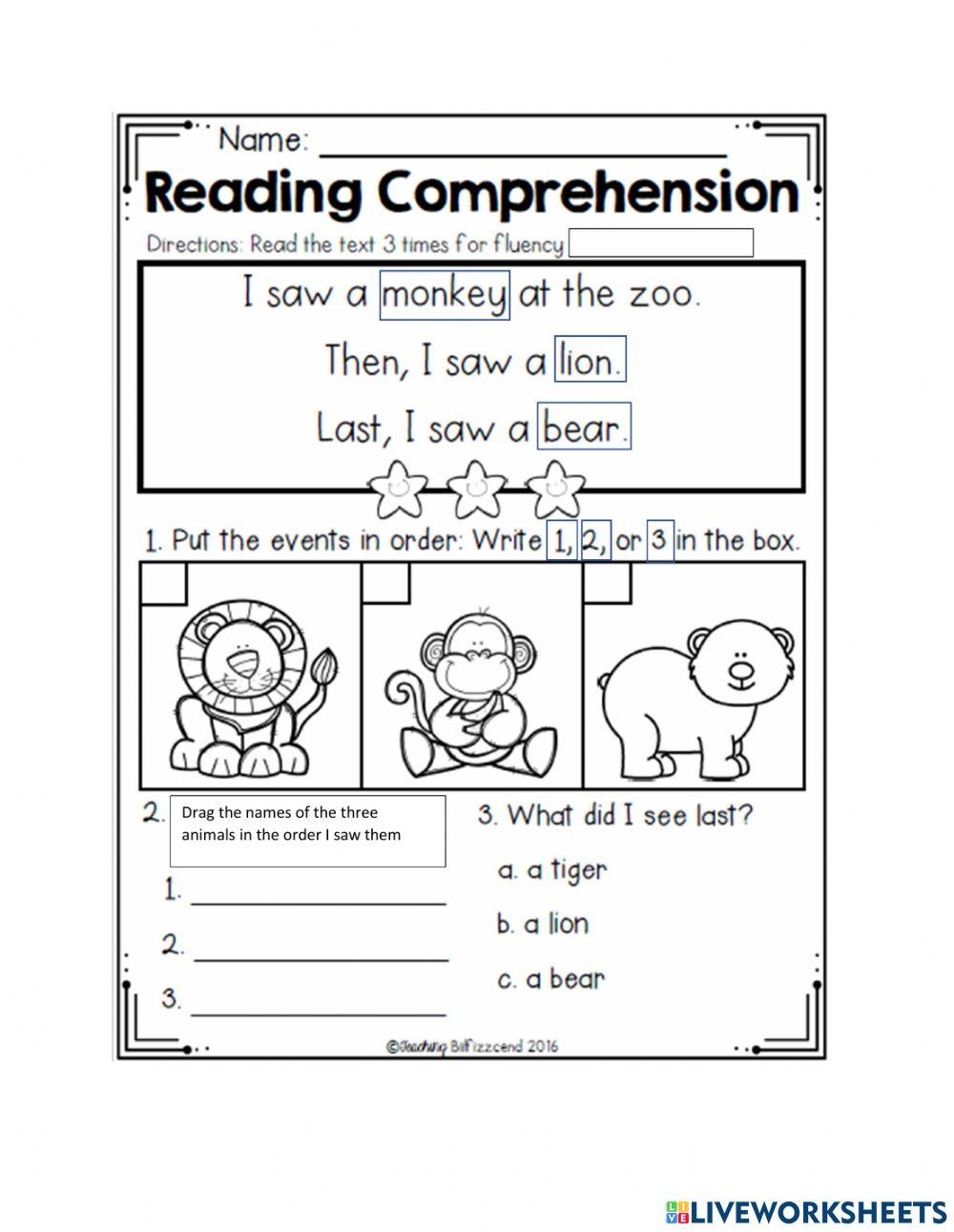 Reading Comprehension Sequencing Online Exercise For Worksheets Library