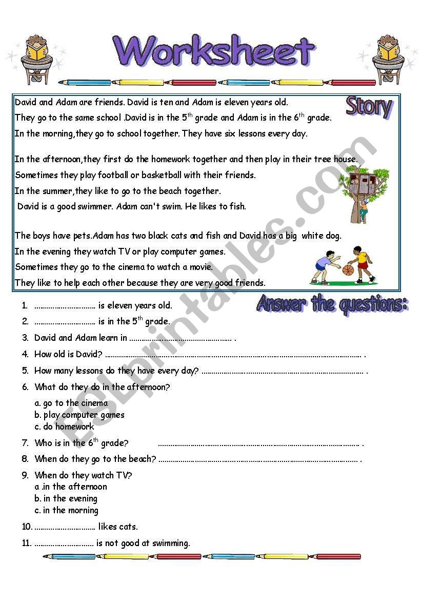 Reading Comprehension Worksheet 2 Pages ESL Worksheet By Victoria Ladybug Reading Comprehension Worksheet 2 Pages ESL Worksheet By Victoria Ladybug
