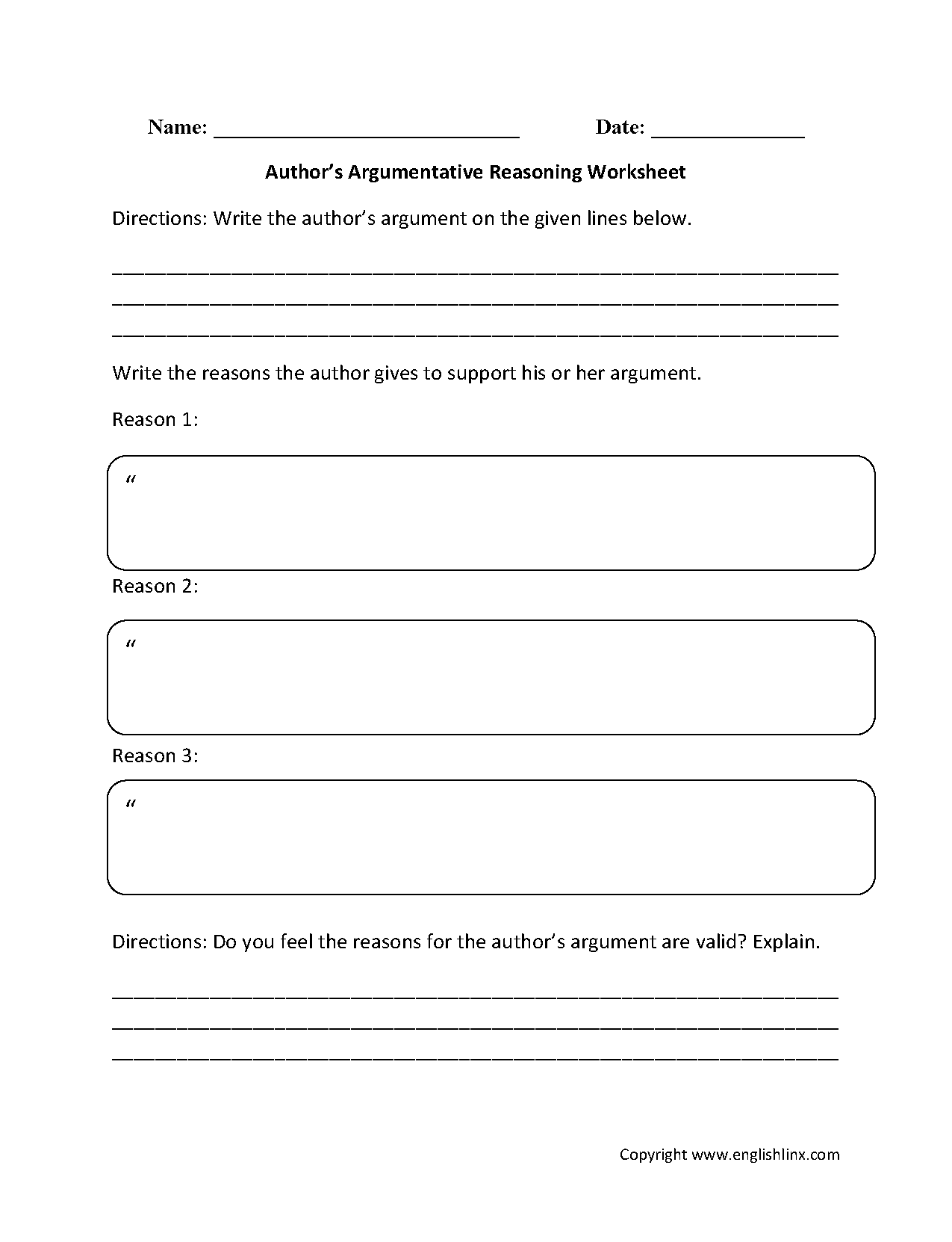 Reading Comprehension Worksheets Author S Argumentative Reasoning Reading Comprehension Worksheets Reading Comprehension Worksheets Author S Argumentative Reasoning Reading Comprehension Worksheets