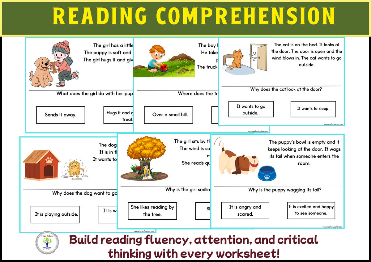 Reading Comprehension Worksheets For Non Verbal Autism Edmark Teaching Resources